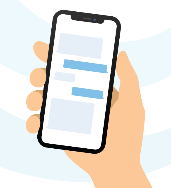 Stay Connected with Deaconess Illustration of hand holding phone displaying text messages